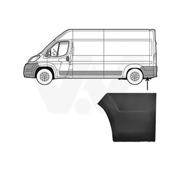 Bandou aripa spate PEUGEOT BOXER 2006-> Bandou aripa spate partea din spate stanga Perioada 2006 2007 2008 2009 2010 2011 2012 2013 2014 2015 2016 2017 2018 2019 2020