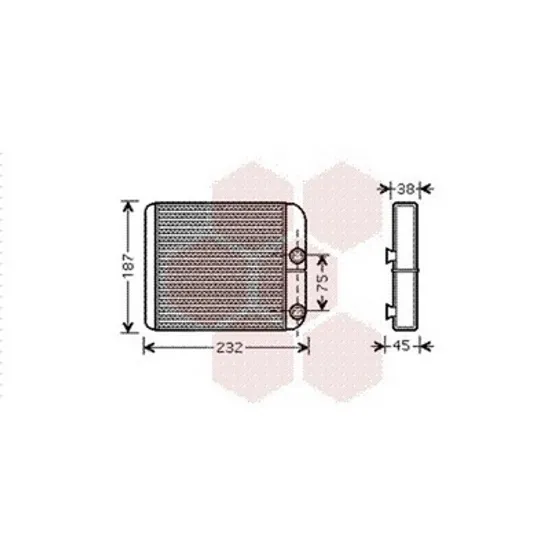 Radiator Incalzire VOLVO S40 1 1995->2004 Calorifer (BR) (180x175x26) Perioada 1995 1996 1997 1998 1999 2000 2001 2002 2003