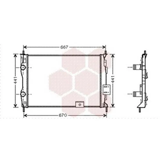 Radiator Motor NISSAN QASHQAI 1 2007->2014 Radiator apa pentru 2 0i 16V cu/fara aer conditionat 59x45 Perioada 2007 2008 2009 2010 2011 2012 2013 2014