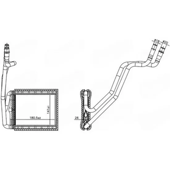 Radiator Incalzire FORD B-MAX 2012-> Calorifer (181x141x26) Perioada 2012 2013 2014 2015 2016 2017