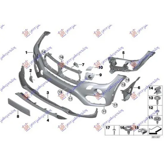Bara Fata BMW X6 F16 2014->2019 Bara fata pentru vopsit (cu gauri senzori parcare si spalator far CAMERA) Perioada 2014 2015 2016 2017 2018
