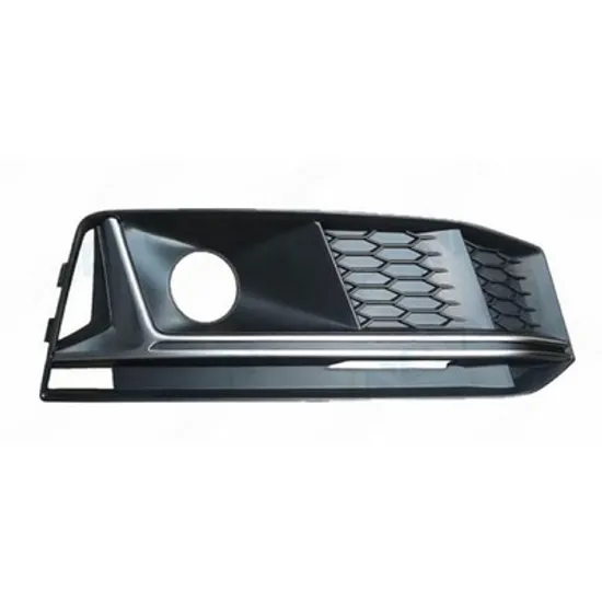 Grila Bara AUDI A4 B9 2015-> Grila bara fata (cu gaura senzor) cu ornament argintiu (S-LINE) DREAPTA Perioada 2015 2016 2017 2018