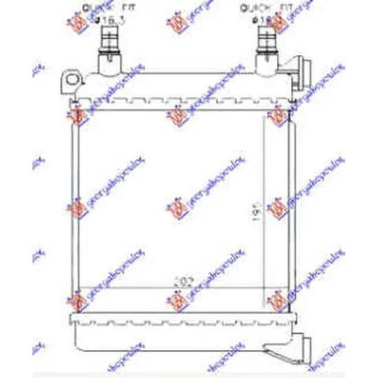 Radiator Motor BMW X1 F48 2014-> Radiator apa 2.0 (20i-20iX) benzina AUTO (680x320x26) (3 TUBES) Perioada 2015 2016 2017 2018 2019 2020 2021 2022 2023 2024