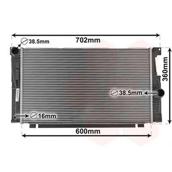 Radiator Motor BMW 5 F10 2009->2016 Radiator apa 1.6-2.0 benzina MANUAL 20 16 / 20 20 / (60x34,5x3,2) Perioada 2010 2011 2012 2013 2014 2015