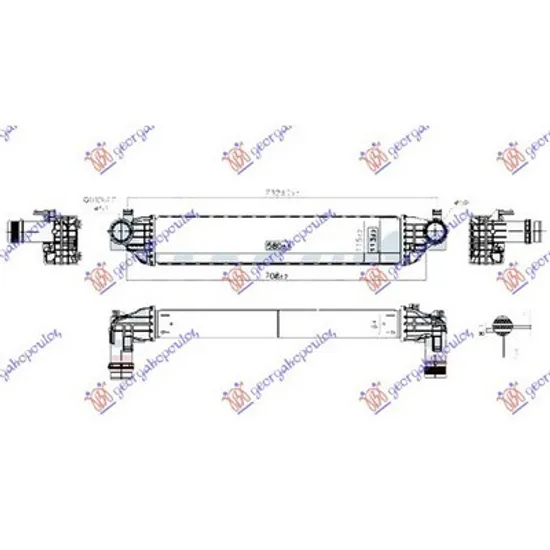 Intercooler JEEP COMPASS 2016-> Radiator intercooler 1.4 benzina - 1.6 CRD diesel (580x110x64) Perioada 2016 2017 2018 2019 2020