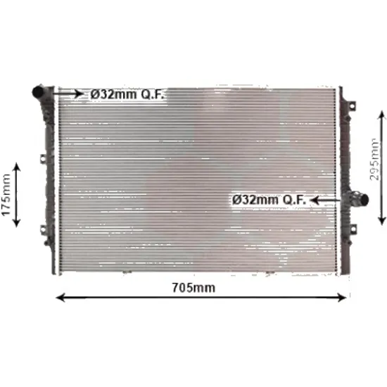 Radiator apa VW BEETLE 2011->2019 2.0 TSI 147KW 200CP , pentru motor CBFA, CCTA, CCZA perioada 2011 2012,2013,2014,2015 2016