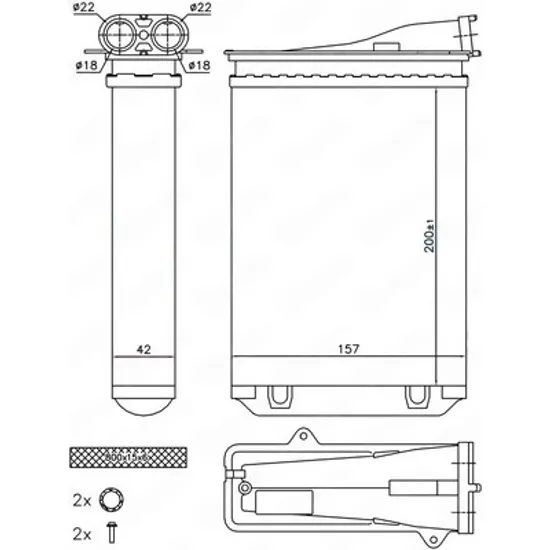 Radiator Incalzire PEUGEOT 2008 2 2019-> Calorifer -A/C (270x63) Perioada 2019 2020 2021 2022 2023