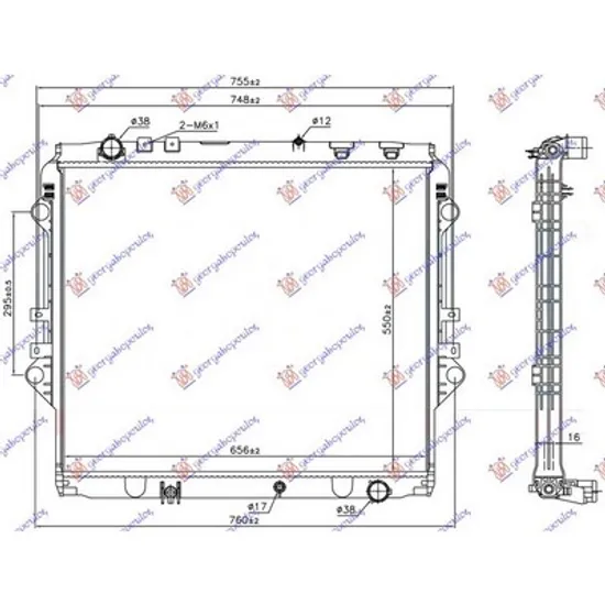 Radiator Motor TOYOTA HILUX 8 2015-> Radiator apa 2.4 D diesel manuala 550x650x27 Perioada 2015 2016 2017 2018 2019 2020 2021