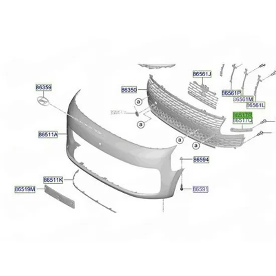 Suport Bara fata HYUNDAI STARIA 2025-> Suport Bara fata lateral plastic (O) DREAPTA Perioada 2025