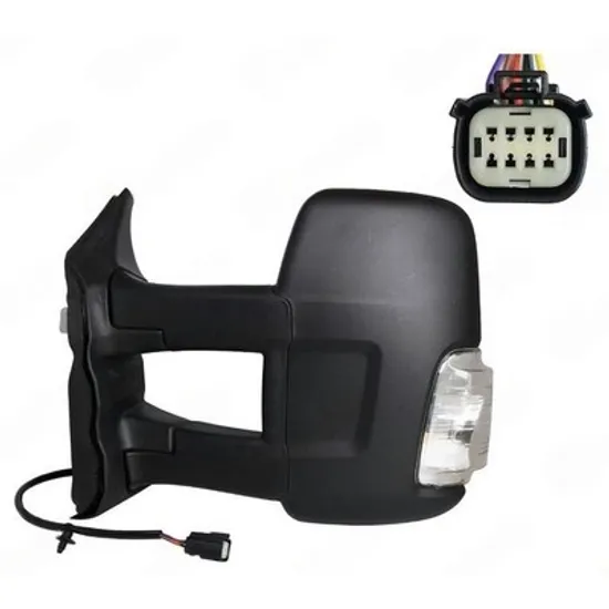 Oglinda FORD TRANSIT 2019-> Oglinda exterioara electrica cu incalzire (brat lung) (cu semnal) (6 PIN) (cu lampa pozitie 16W) STANGA Perioada 2019 2020 2021 2022 2023 2024