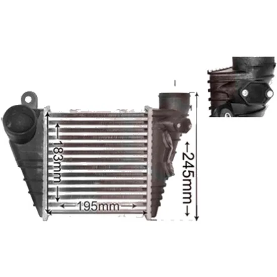 Intercooler AUDI A3 8L1 1996->2004 pentru 1.9 TDI, perioada 1996 1997 1998 1999 2000 2001 2002 2003