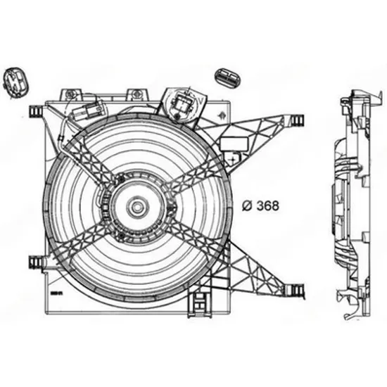 Ventilator Motor NISSAN VANETTE 2003->2017 Ventilator complet 1.5 dCi diesel (370 mm) (2+2 PIN) (MAHLE BEHR PREMIUM LINE) Perioada 2003 2004 2005 2006 2007 2008 2009 2010 2011 2012 2013 2014 2015 2016 2017