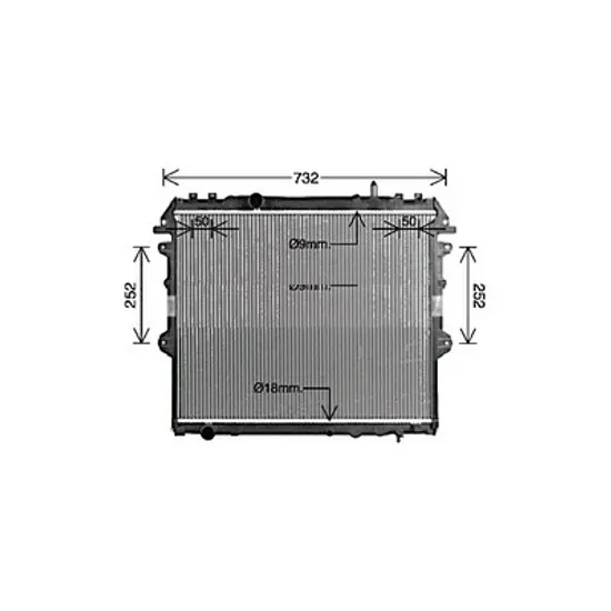 Radiator apa TOYOTA HILUX 7 2004->2015 2.5 D-4D 4WD 94KW 128CP , pentru motor 2KD-FTV perioada 2004 2005