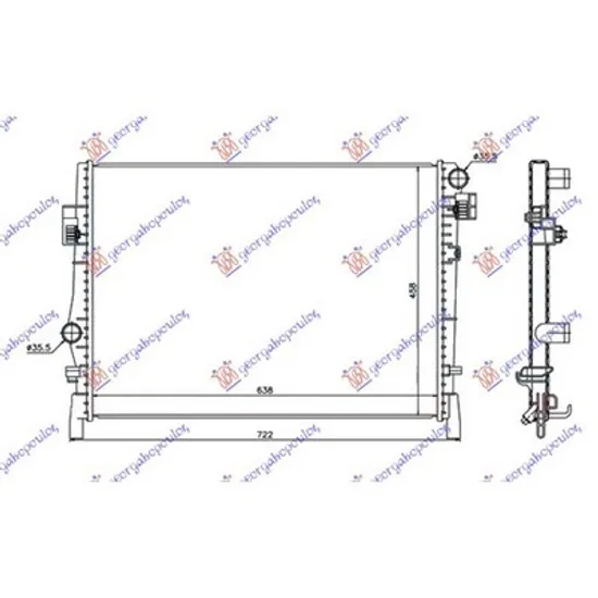 Radiator Motor FIAT FREEMONT 345 2011-> Radiator apa toate modelele benzina /diesel 638x458x16 Perioada 2011 2012 2013 2014 2015 2016 2017 2018