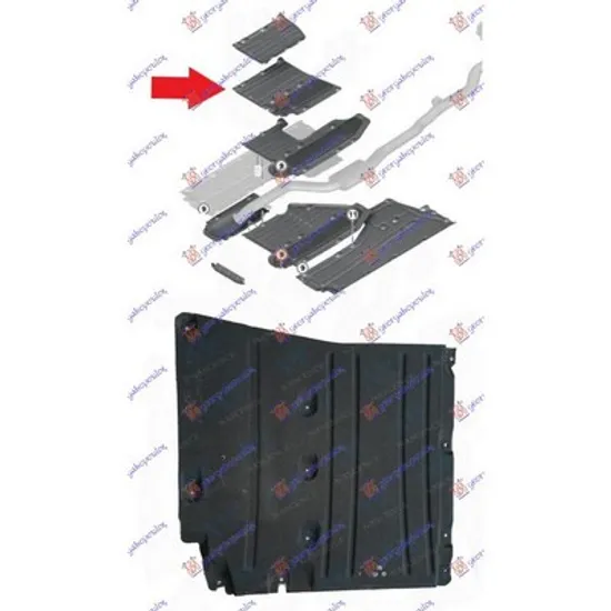 Scut Motor BMW 5 G30, F90 2016-> Scut inferior PLASTIC centrala fata Perioada 2016 2017 2018 2019 2020 2021 2022