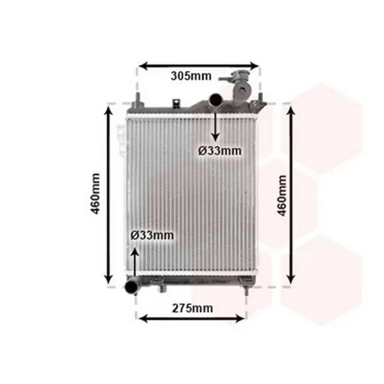 Radiator Motor HYUNDAI GETZ 2001->2010 Radiator apa pentru 1.1 - 1.3cc cu/fara aer conditionat (37x32) pentru ventilator.23cm Perioada 2002 2003 2004 2005