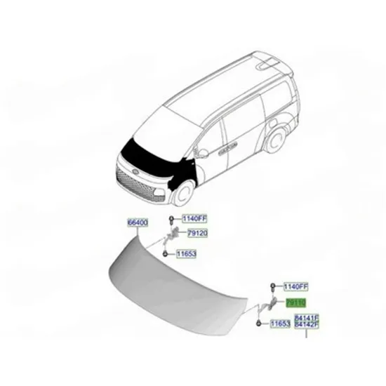 Balama Capota fata HYUNDAI STARIA 2025-> Balama capota fata (O) STANGA Perioada 2025