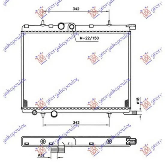 Radiator Motor CITROEN XSARA PICASSO 1999->2012 Radiator apa .1.6cc +/-A/C(38x55x1.8) Perioada 1999 2000 2001 2002 2003 2004 2005