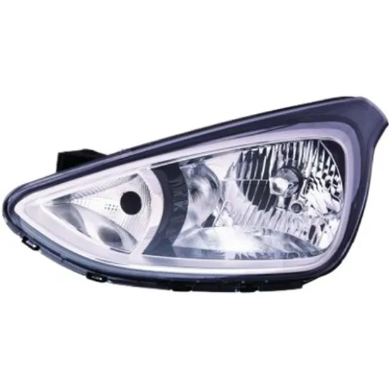 Far stanga HYUNDAI i10 2013->2020 perioada 2013 2014 2015 2016 2017 2018 cu motor reglaj, semnal transparent, cu reglaj electric, cu bec H4