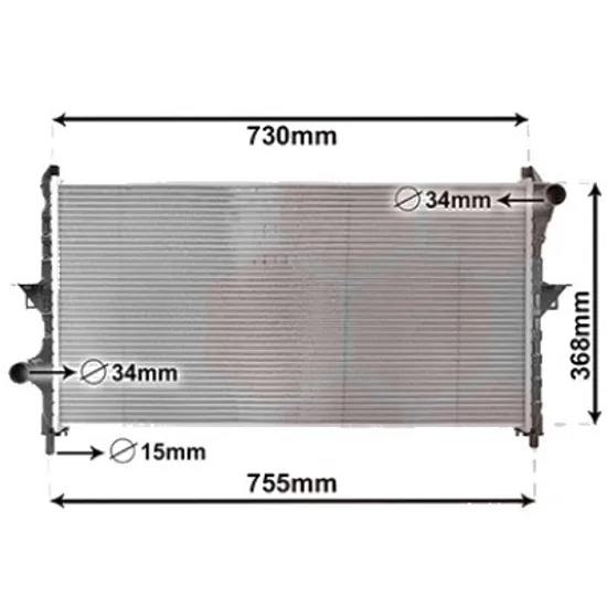 Radiator apa PEUGEOT 508 1 2010->2018 pentru 2.2 HDi, perioada 2010 2011 2012 2013 2014 2015 2016 2017 2018