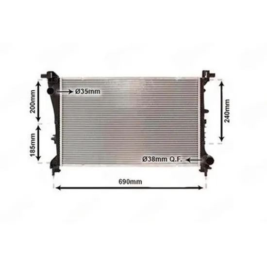 Radiator Motor FIAT TIPO 2015-> Radiator apa motor 1.4 (88KW) manuala benzina - 1.3 MJTD manuala diesel (620x390x16) Perioada 2015 2016 2017 2018 2019 2020