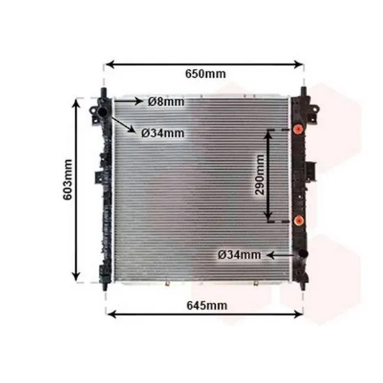Radiator Motor SSANGYONG ACTYON 1 2005->2013 Radiator apa 2.0 Xdi diesel AUTOM. (555x580x26) Perioada 2006 2007 2008 2009 2010 2011 2012 2013