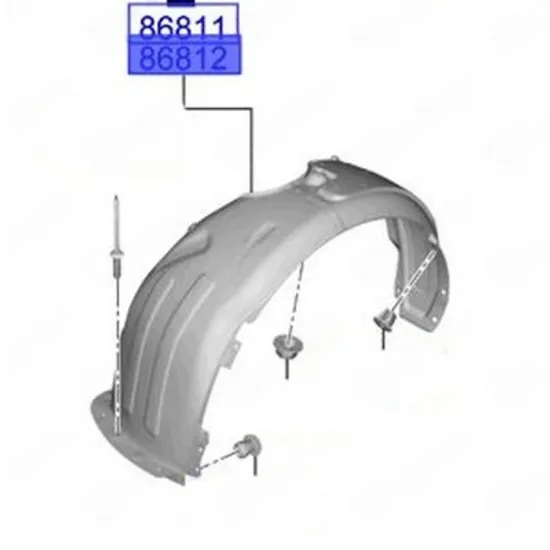 Carenaj fata HYUNDAI i20 2020-> Carenaj aripa plastic N-LINE (O) STANGA Perioada 2020 2021 2022 2023 2024