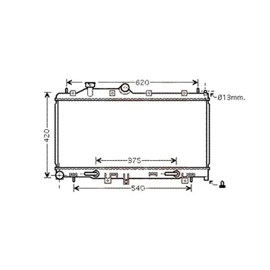 Radiator apa SUBARU FORESTER SH 2008->2013 pentru 2.5 T AWD, 2.5 Turbo AWD, perioada 2011 2012 2013