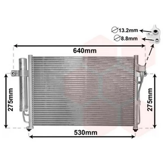 Radiator Aer Conditionat HYUNDAI GETZ 2001->2010 Radiator aer conditionat 1,1 - 1.3i16i12V (50.3x35) Perioada 2002 2003 2004 2005