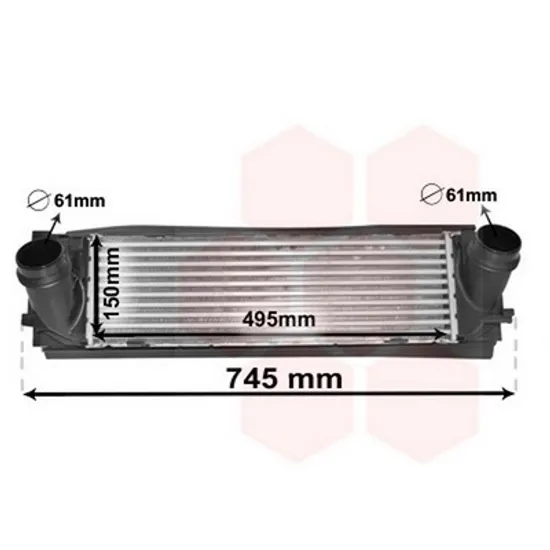 Intercooler BMW 4 Coupe F32, F82 2013-> Radiator intercooler 335d/435dXDrive (495x150x100 Perioada 2013 2014 2015 2016 2017 2018