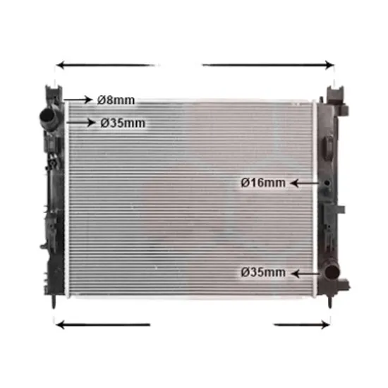 Radiator apa DACIA LOGAN MCV 2 2013-> 1.5 dCi 63KW 84CP , pentru motor K9K 830, K9K 838 perioada 2013 2014,2015,2016,2017 2018