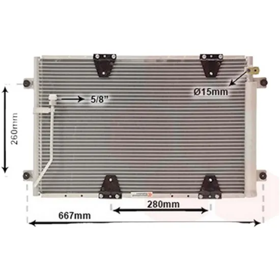 Radiator aer conditionat VW CARAVELLE 4 1990->2003, TRANSPORTER T4 1990->2003 pentru 2.4 D Syncro, perioada 1992 1993 1994 1995 1996 1997 1998