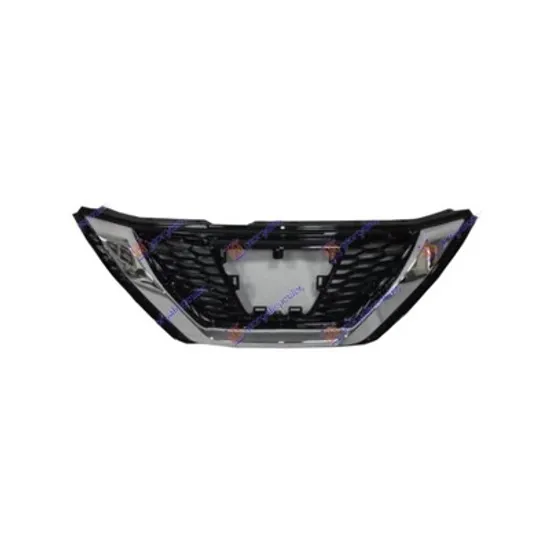 Grila Radiator NISSAN QASHQAI 2 2013->2020 Grila radiator negru POLISHED cu rama cromata Perioada 2017 2018 2019 2020 2021 2022 2023