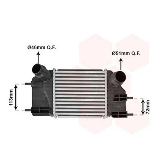 Intercooler NISSAN NOTE 2013->2020 Radiator intercooler 1.5 dCi diesel 205x205x64 Perioada 2013 2014 2015 2016 2017 2018 2019