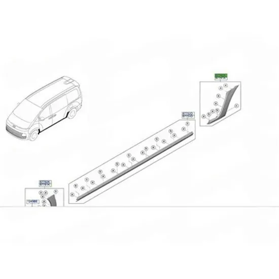 Bandou aripa spate HYUNDAI STARIA 2025-> Bandou overfender Aripa spate plastic (O) DREAPTA Perioada 2025