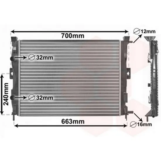 Radiator Motor RENAULT SCENIC 2 2003->2009 Radiator apa 1 4-1 6 16V cu/fara aer conditionat 59x45x18 Perioada 2003 2004 2005 2006 2007 2008