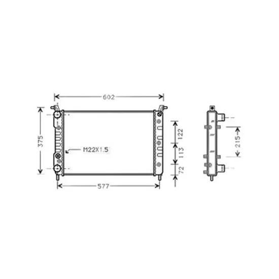 Radiator Motor FIAT PALIO 178 1996-> Radiator apa pentru 1,2 benzina (52,2x37,2x32) ->2000 Perioada 1996 1997 1998 1999 2000 2001 2002 2003 2004