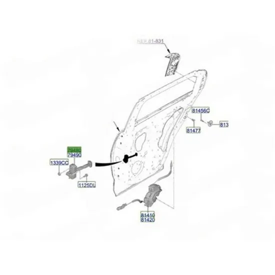 Opritor usa KIA EV3 2024-> Distantier Usa spate (O) STANGA Perioada 2024 2025