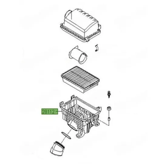 Carcasa filtru aer HYUNDAI ELANTRA 2020-> Carcasa filtru aer (carcasa inferioara) (O) Perioada 2020 2021 2022 2023 2024 2025