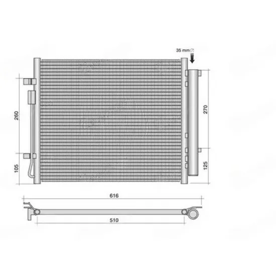 Radiator Aer Conditionat KIA SORENTO 4 2020-> Radiator condensator aer conditionat 1.6 benzina/hybrid - 2.2 diesel (500x430x16) Perioada 2020 2021 2022 2023 2024