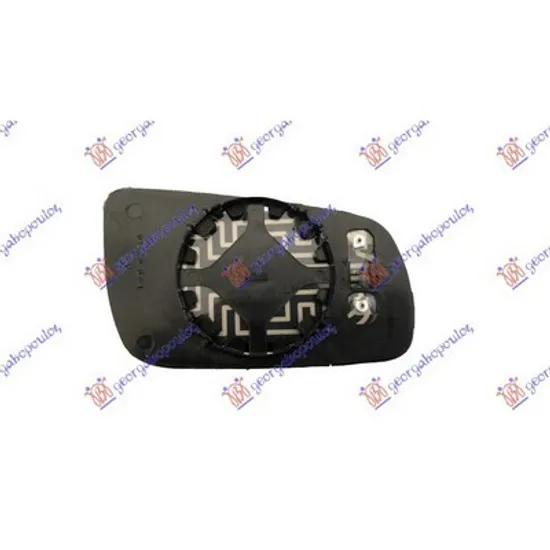 Sticla Oglinda VW GOLF 4 1997->2005 Geam oglinda exterioara stanga, mare, cu incalzire, cu suport, tenta albastra Perioada 1997 1998 1999 2000 2001 2002 2003 2004 2005