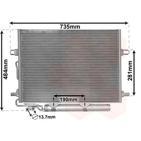 Radiator Aer Conditionat MERCEDES E-CLASS W211 2002->2009 Radiator aer conditionat tote modelele benzina/ diesel (59x44x1.6) Perioada 2002 2003 2004 2005 2006 2007 2008