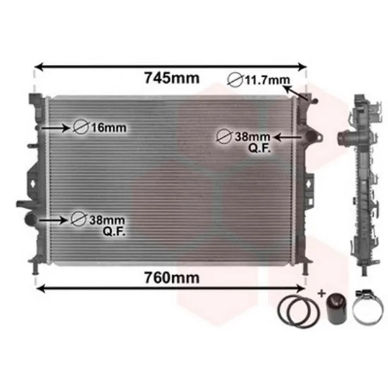 Radiator Motor FORD GALAXY 2006->2015 Radiator apa 2,0i-TURBO-2,3i 16V-2,0-2,2TDC Perioada 2006 2007 2008 2009 2010 2011 2012 2013 2014 2015