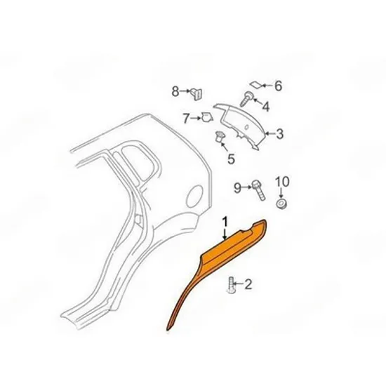 Bandou Usa KIA SPORTAGE 2004-2010 Bandou usa plastic (O) STANGA Perioada 2008 2009 2010