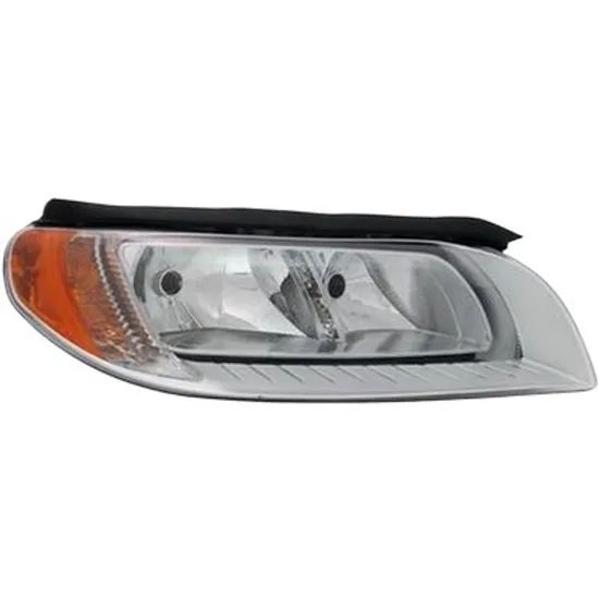 Far dreapta VOLVO S80 2 2006->2016, V70 3 2007->2016 perioada 2010 2011 2012 2013 2014 2015 cu motor reglaj, argintiu, semnal galben, cu reglaj electric, cu bec H7, cu bec H9