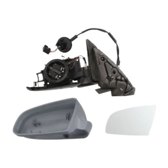 Oglinda exterioara stanga AUDI A6 C6 2004->2011 perioada 2004 2005 2006 2007 2008 de la an de fabricatie 2004, reglaj electric, cu incalzire, cu memorie, cu incalzire, rabatare electrica, pana la an de fabricatie 2006, prevopsit grund