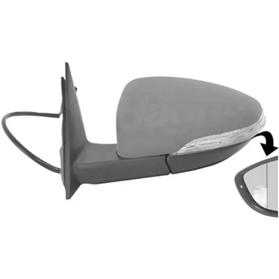 Oglinda exterioara stanga VW BEETLE 2011->2019 perioada 2011 2012 2013 2014 2015 2016 2017 2018 2019 , cu semnal, numar pini 8, rabatare electrica, prevopsit grund, cu incalzire