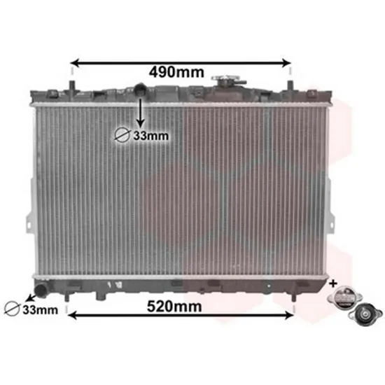 Radiator Motor HYUNDAI ELANTRA 2000->2006 Radiator apa pentru 1.6i 16V cu/fara aer conditionat (37.5x67x15) Perioada 2000 2001 2002 2003 2004 2005
