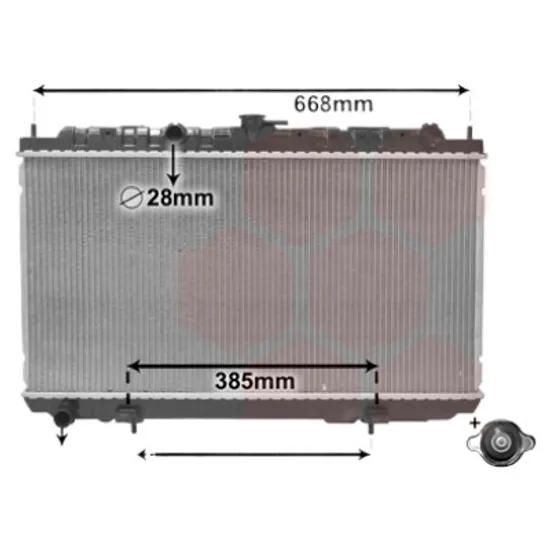 Radiator apa NISSAN ALMERA 2 2001->2006 1.5 66KW 90CP , pentru motor perioada 2000 2001,2002,2003,2004,2005 2006