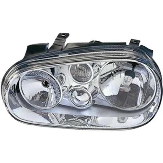 Far stanga VW GOLF 4 1997->2005 perioada 1997 1998 1999 2000 2001 2002 2003 2004 fara motor reglaj, semnal transparent, cu reglaj electric, cu bec H7/H1